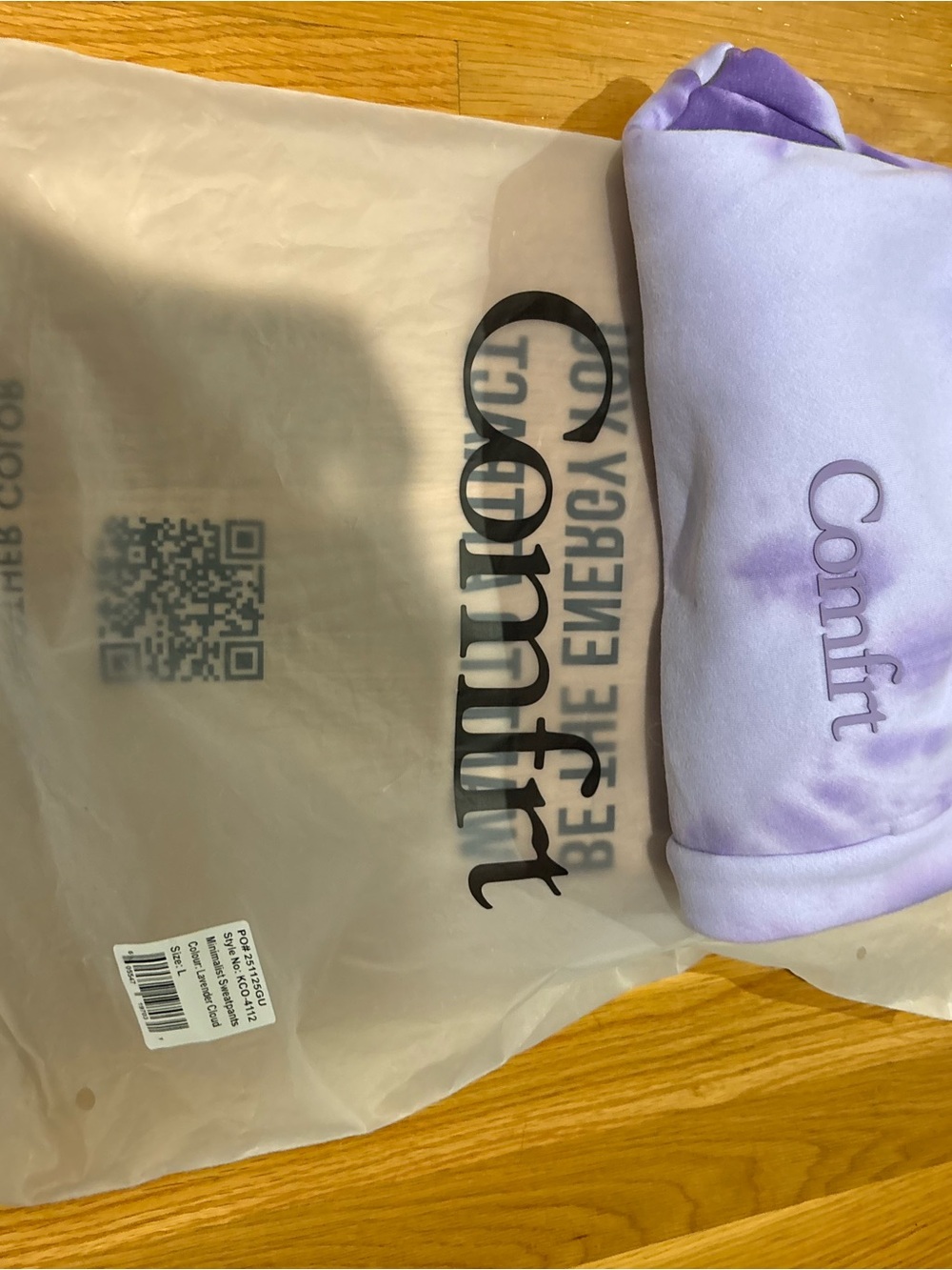 Comfrt Purple Tie Dye Sweatpants Joggers Lavender Size L NWOT - Picture 6 of 6